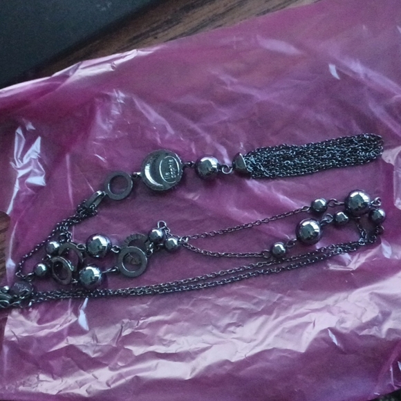 Lia Sophia 'Tussle Flapper' Gun Metal Necklace, 30" - Picture 4 of 5